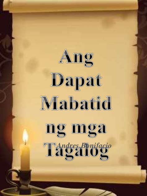 Ang dapat mabatid ng mga tagalog